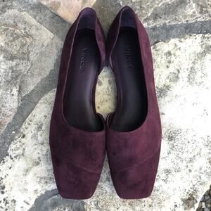 NWT Vince half d’orsay burgundy suede flats sz 7